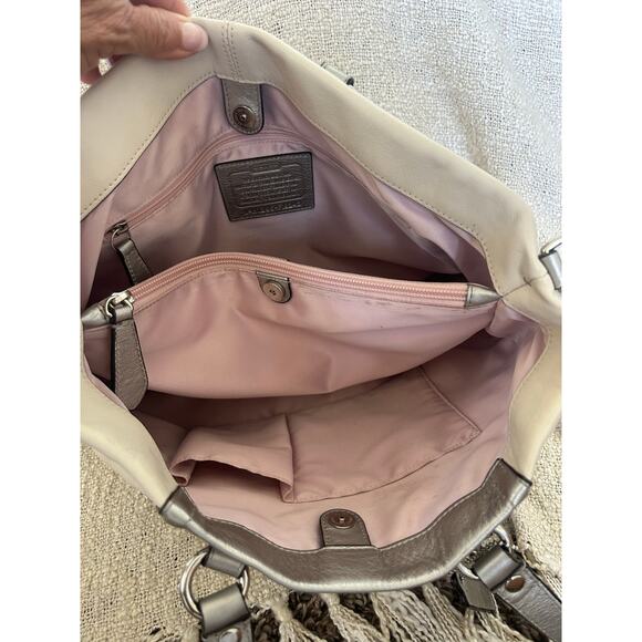 Coach White and Silver Satchel - Picture 9 of 10